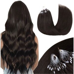 Microlink Luxurious Black 100% human  Hair Extensions